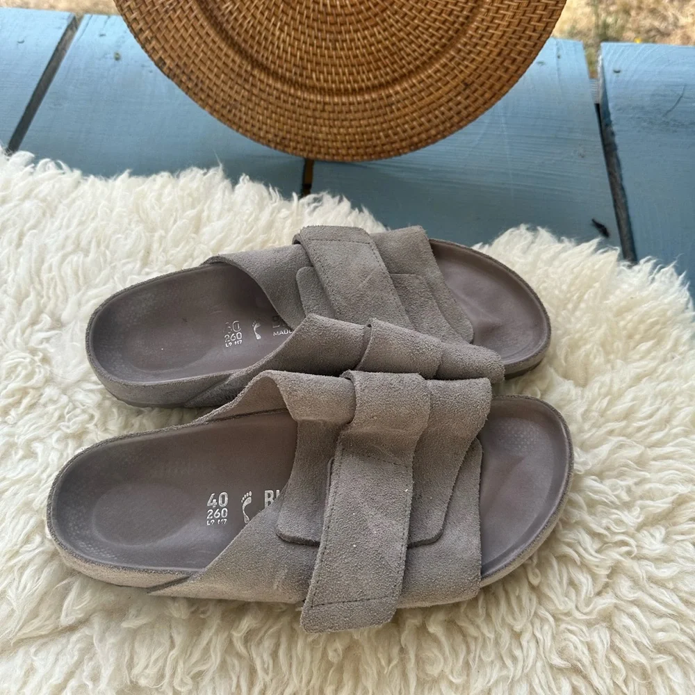 Birkenstock Gray Mules Comfortable Slip-On Clogs - Picture 1 of 3